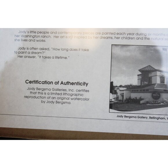 Jody Bergsma Matted Print Never Let Go of Love Winter Sparkle Kid Swan Ice Castl - Picture 14 of 14